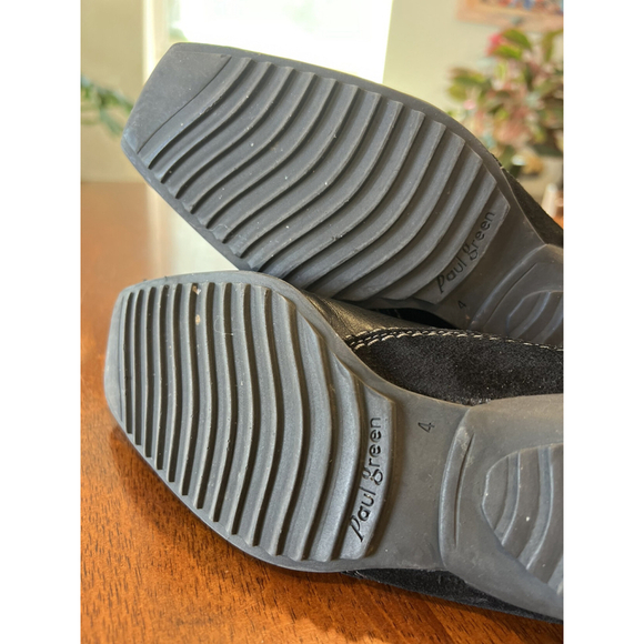 Paul Green Black Leather Slip On Loafers Square Toe Dress‎ Shoes Size 6 - Picture 10 of 10